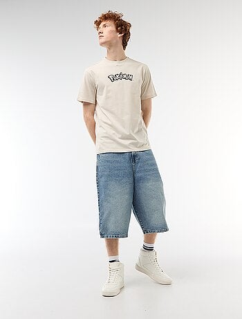 Camiseta de manga corta estampada 'Pokemon' lisa