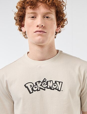 Camiseta de manga corta estampada 'Pokemon' lisa