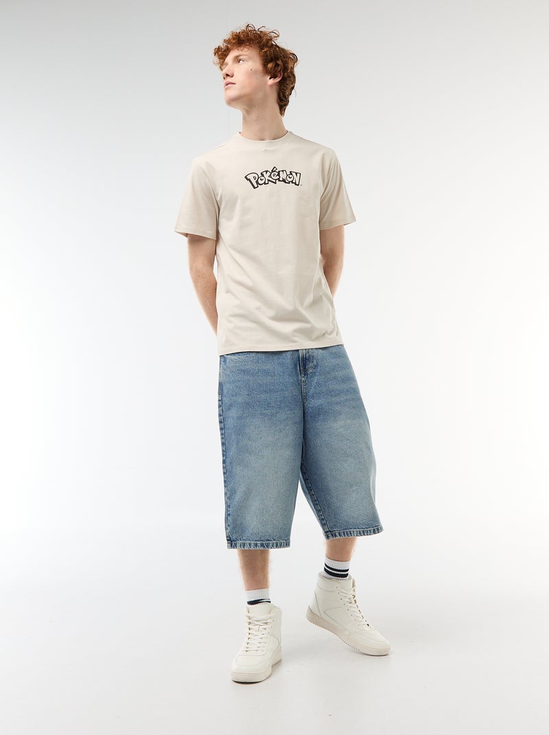 Camiseta de manga corta estampada 'Pokemon' lisa Gris - Kiabi
