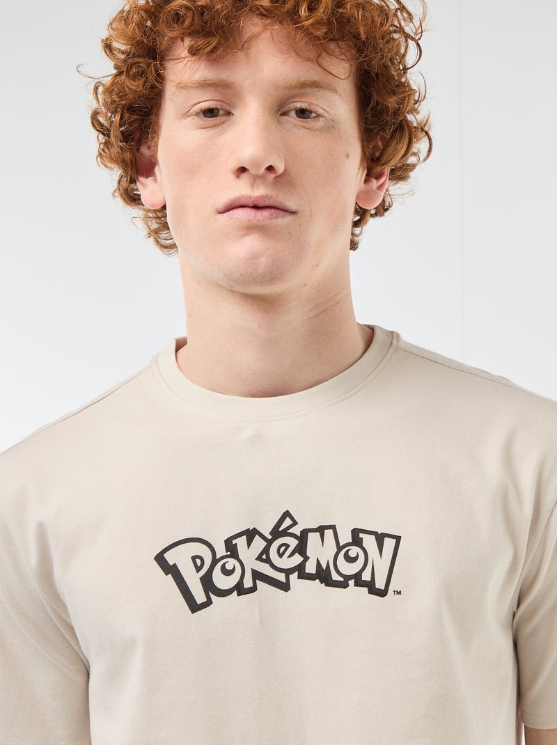 Camiseta de manga corta estampada 'Pokemon' lisa Gris - Kiabi