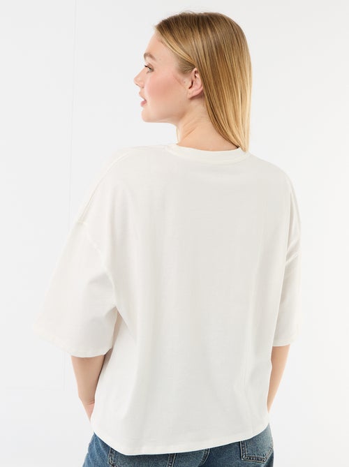 Camiseta de manga corta estampada por delante y por detrás - Kiabi