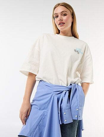 Camiseta de manga corta estampada por delante y por detrás