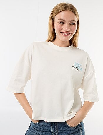 Camiseta de manga corta estampada por delante y por detrás