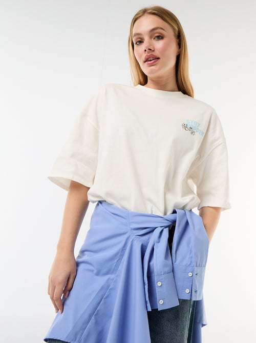 Camiseta de manga corta estampada por delante y por detrás - Kiabi