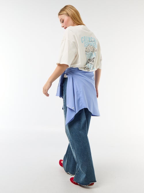 Camiseta de manga corta estampada por delante y por detrás - Kiabi