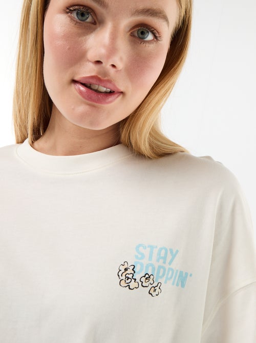Camiseta de manga corta estampada por delante y por detrás - Kiabi