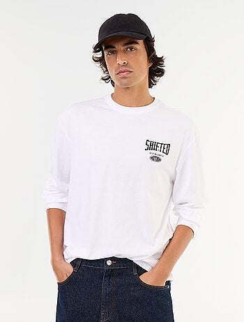 Camiseta de manga corta estampada por delante y por detrás