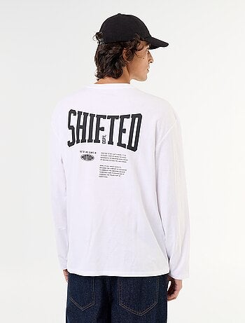 Camiseta de manga corta estampada por delante y por detrás