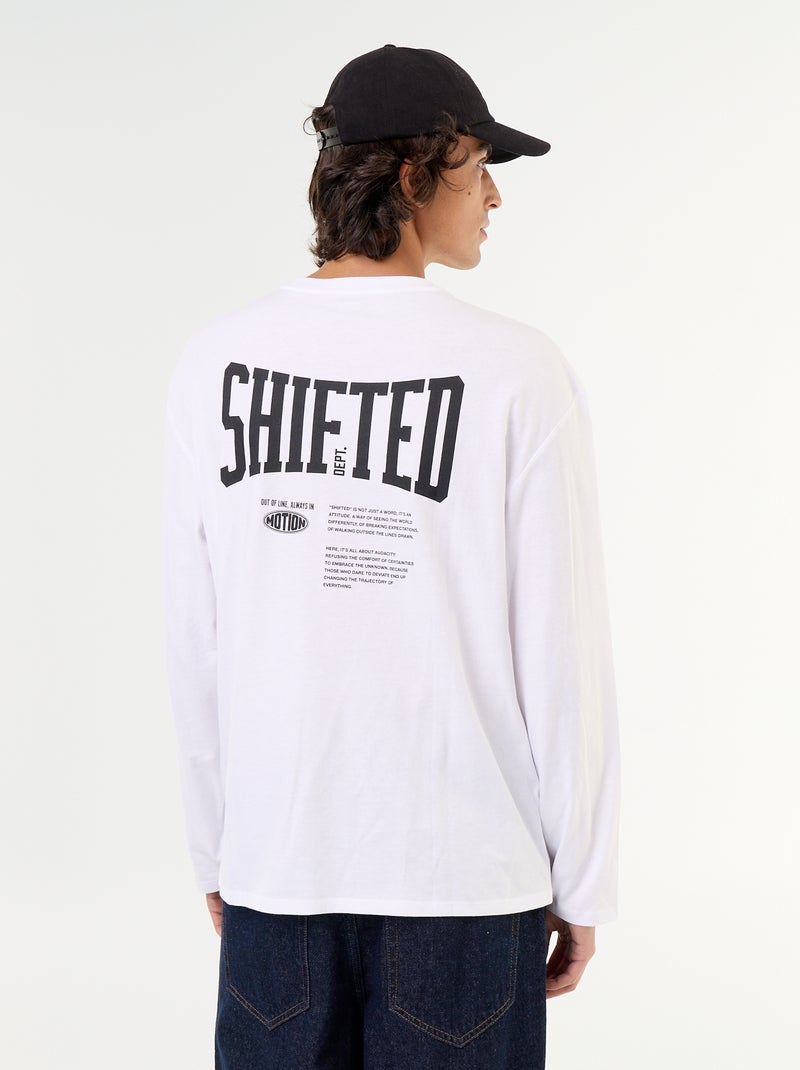 Camiseta de manga corta estampada por delante y por detrás Blanco - Kiabi