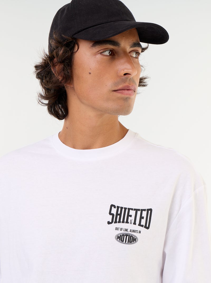 Camiseta de manga corta estampada por delante y por detrás Blanco - Kiabi
