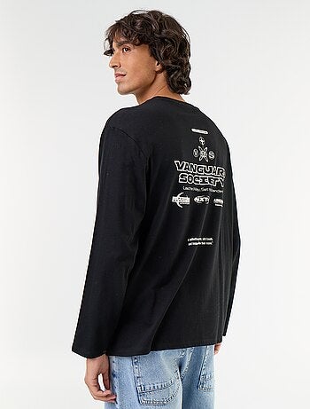 Camiseta de manga corta estampada por delante y por detrás