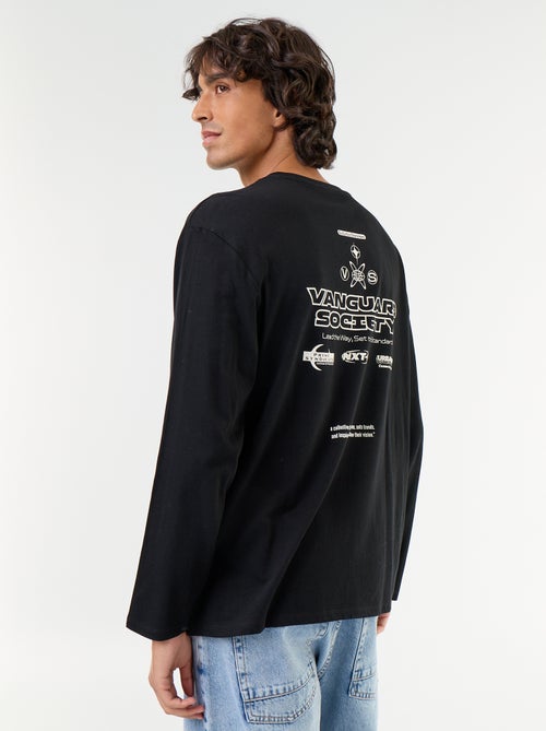 Camiseta de manga corta estampada por delante y por detrás - Kiabi