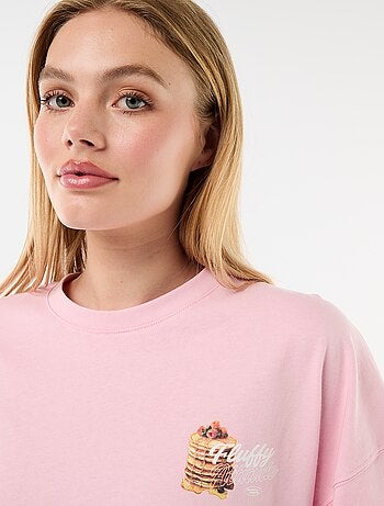 Camiseta de manga corta estampada por delante y por detrás