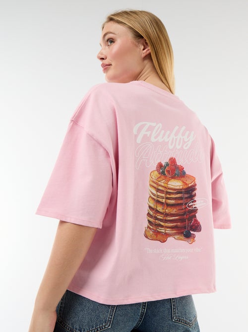 Camiseta de manga corta estampada por delante y por detrás - Kiabi