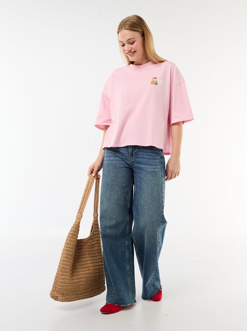 Camiseta de manga corta estampada por delante y por detrás - Kiabi