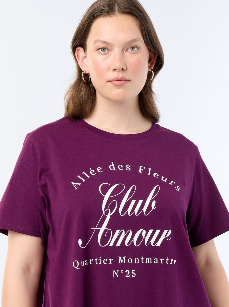 Camiseta de manga corta estampada Purpura - Kiabi