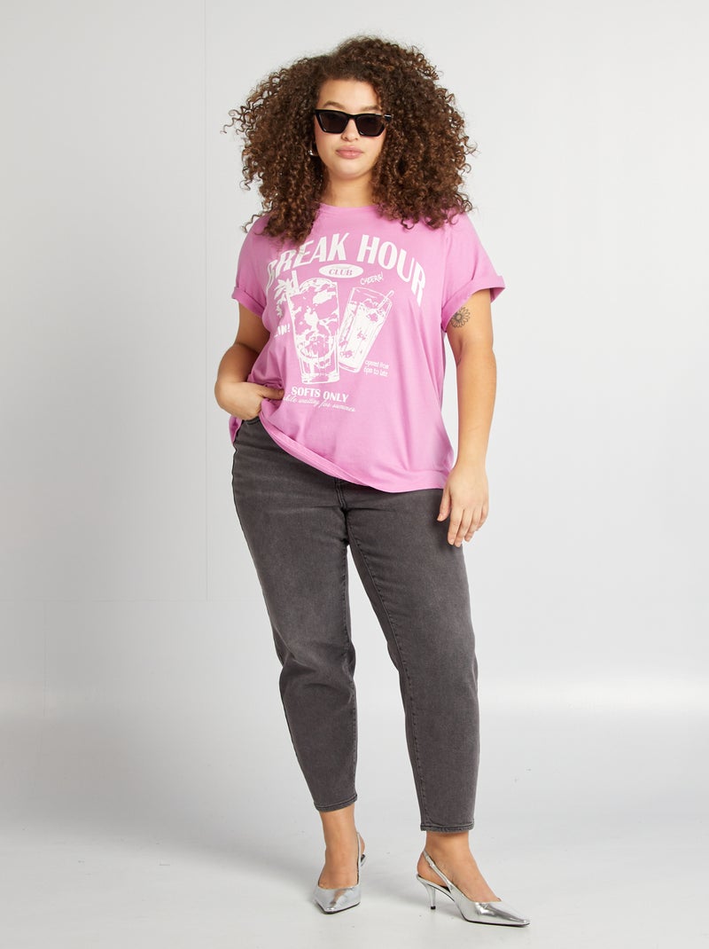 Camiseta de manga corta estampada ROSA - Kiabi