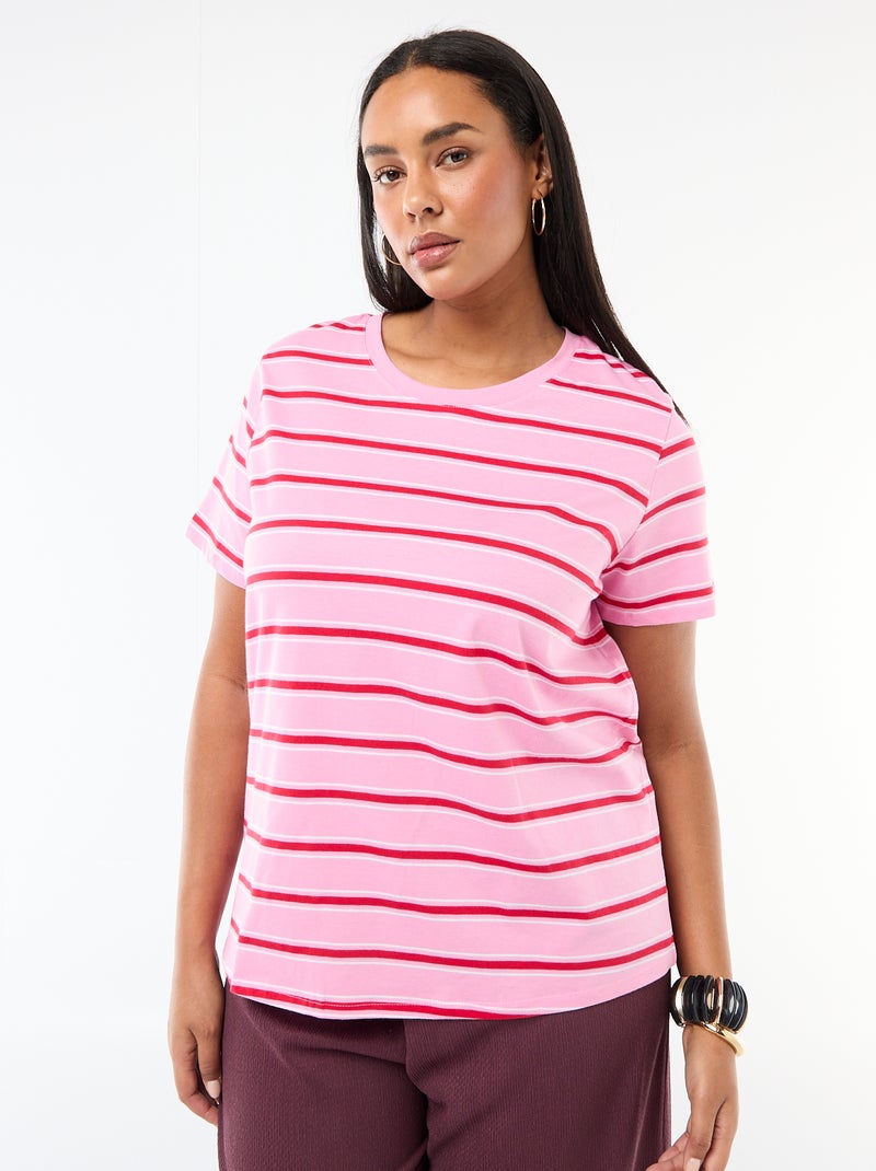 Camiseta de manga corta estampada Rosa - Kiabi