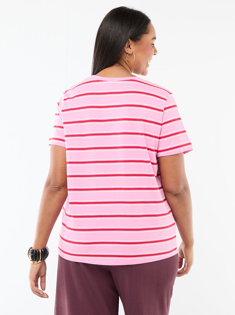 Camiseta de manga corta estampada Rosa - Kiabi