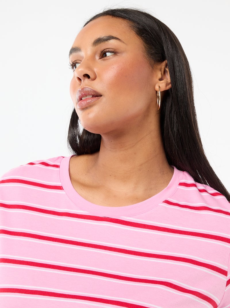 Camiseta de manga corta estampada Rosa - Kiabi