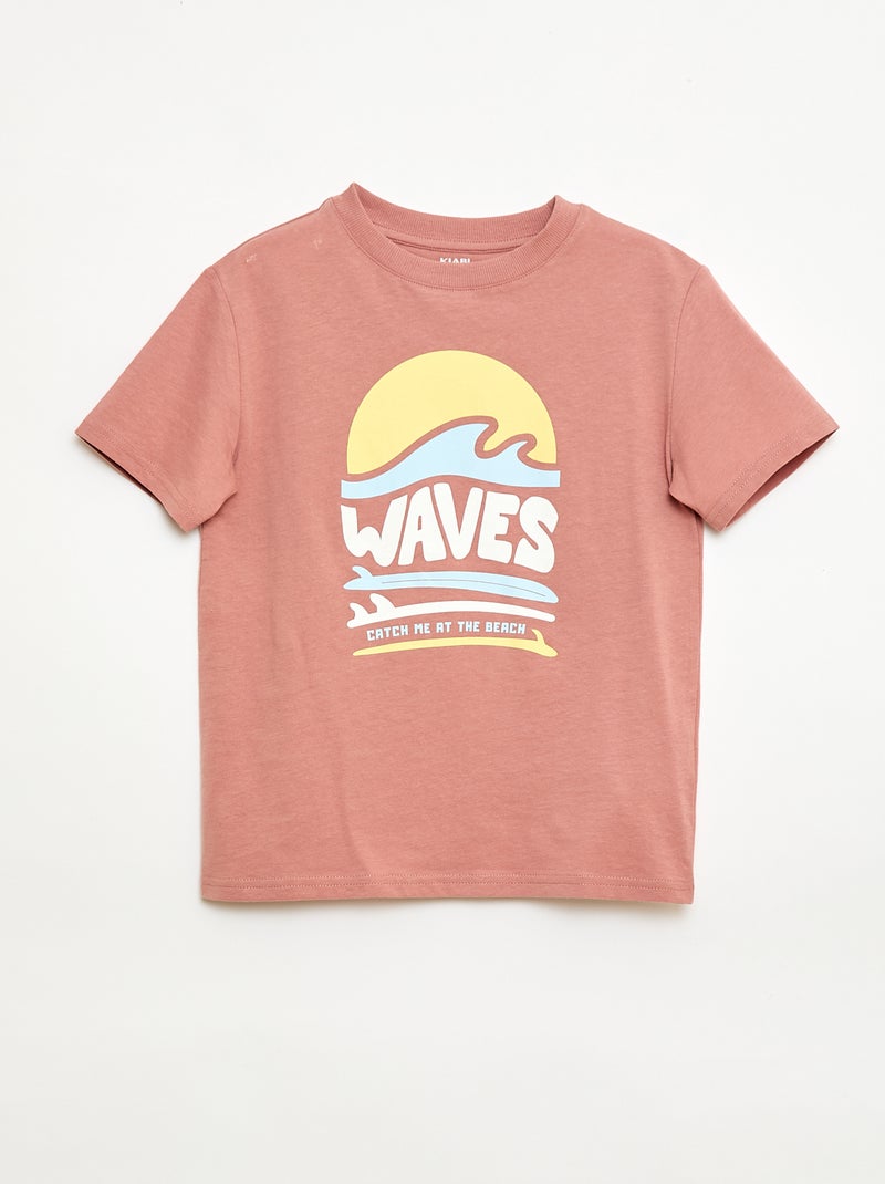 Camiseta de manga corta estampada Rosa - Kiabi