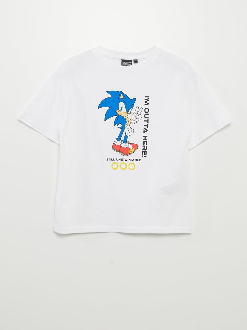 Camiseta de manga corta estampada 'Sonic' BLANCO - Kiabi