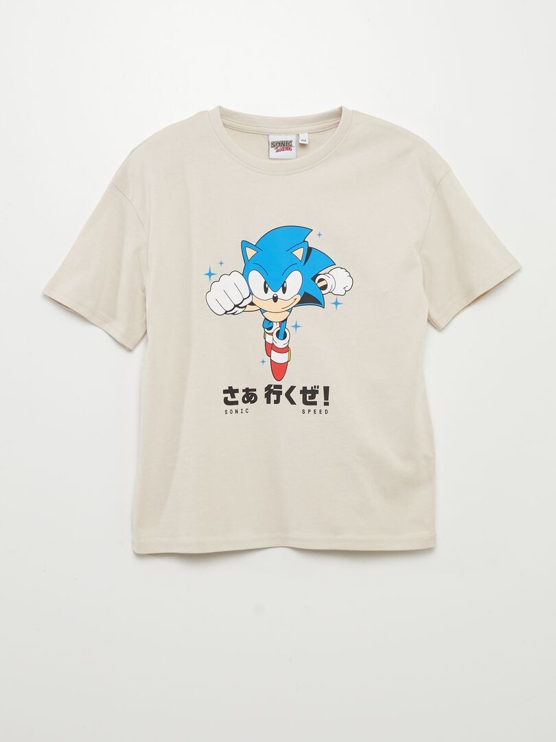 Camiseta de manga corta estampada 'Sonic' GRIS - Kiabi