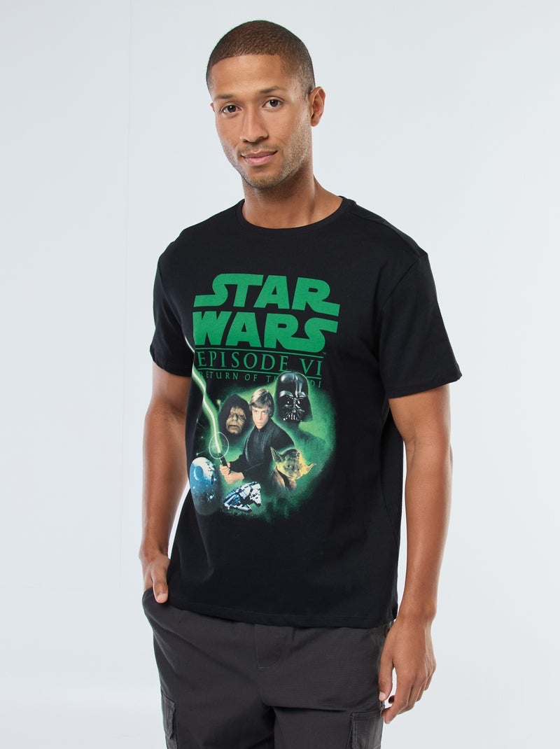 Camiseta de manga corta estampada 'Star Wars' Negro - Kiabi