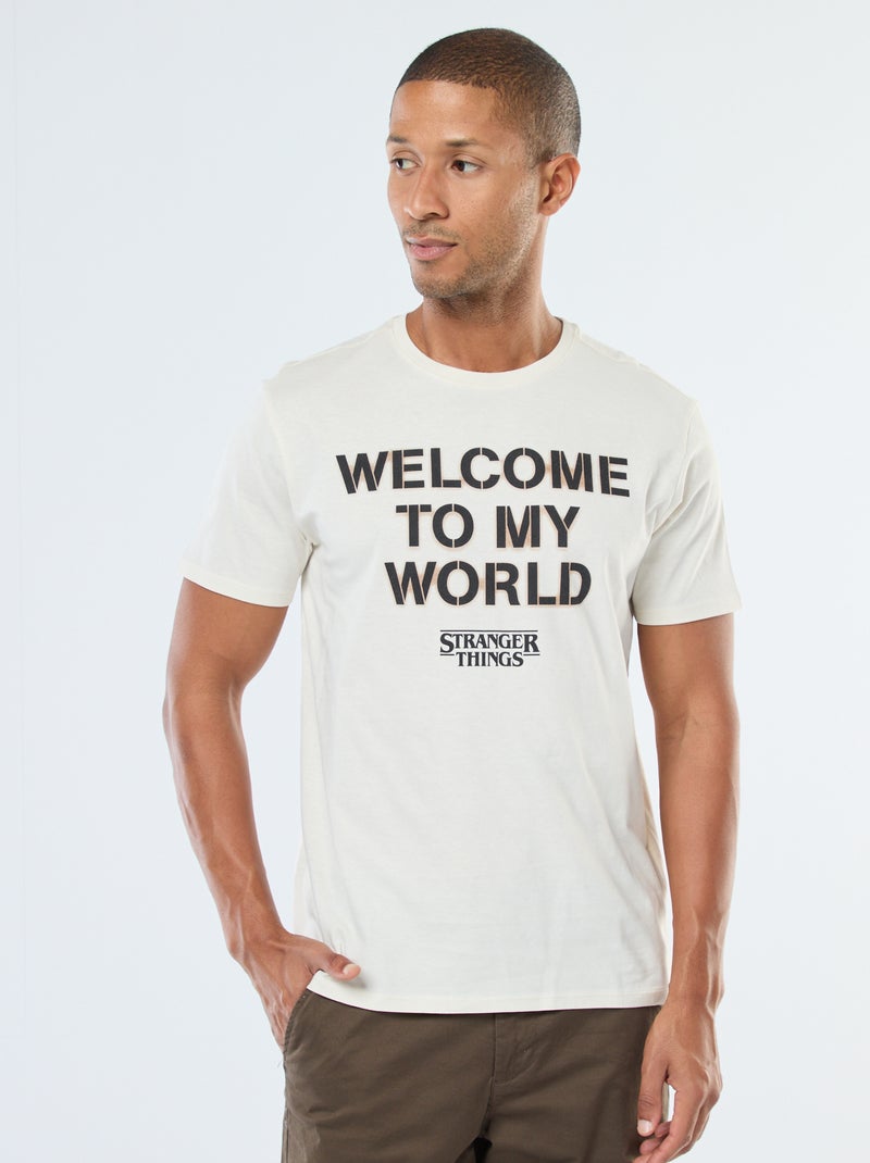 Camiseta de manga corta estampada 'Stranger Things' Blanco - Kiabi