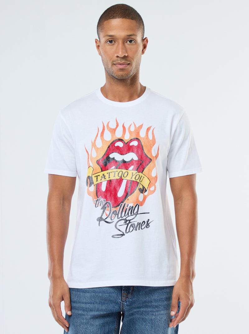 Camiseta de manga corta estampada 'The Rolling Stones' blanco - Kiabi