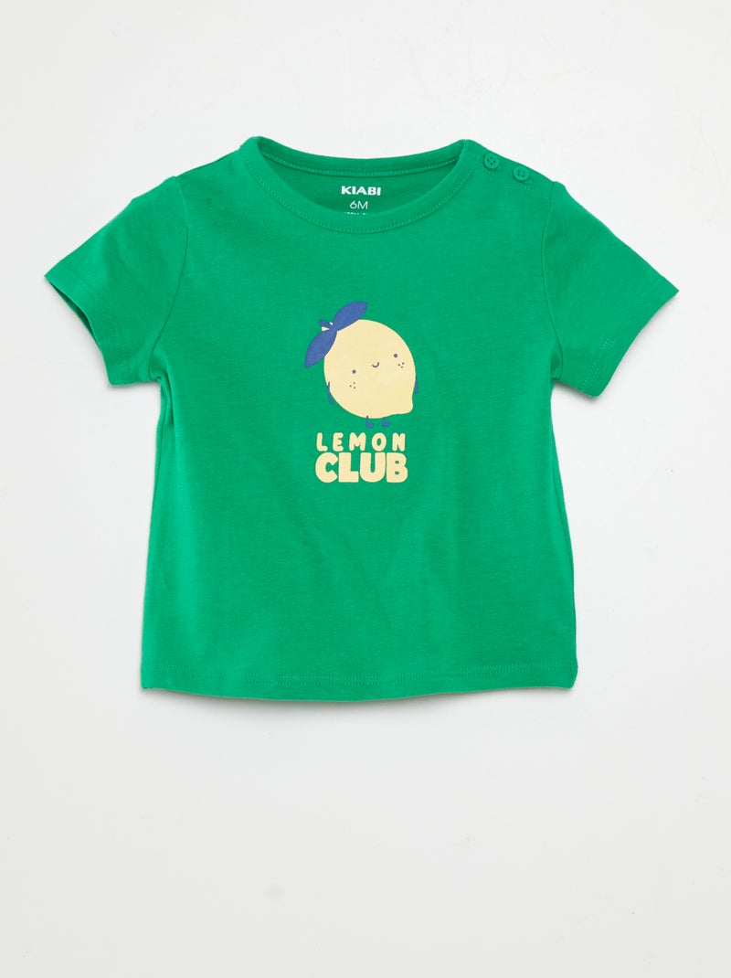 Camiseta de manga corta estampada VERDE - Kiabi