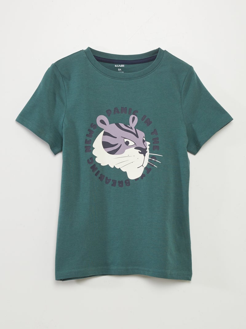 Camiseta de manga corta estampada VERDE - Kiabi