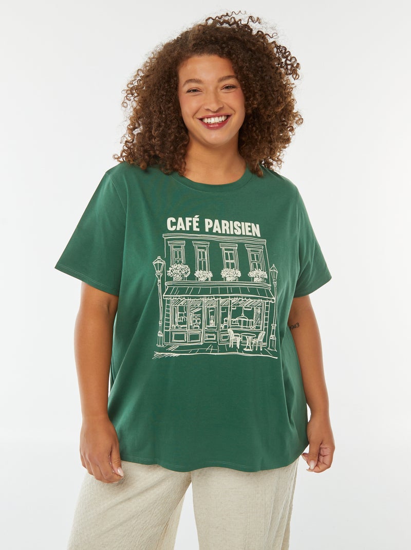 Camiseta de manga corta estampada Verde - Kiabi