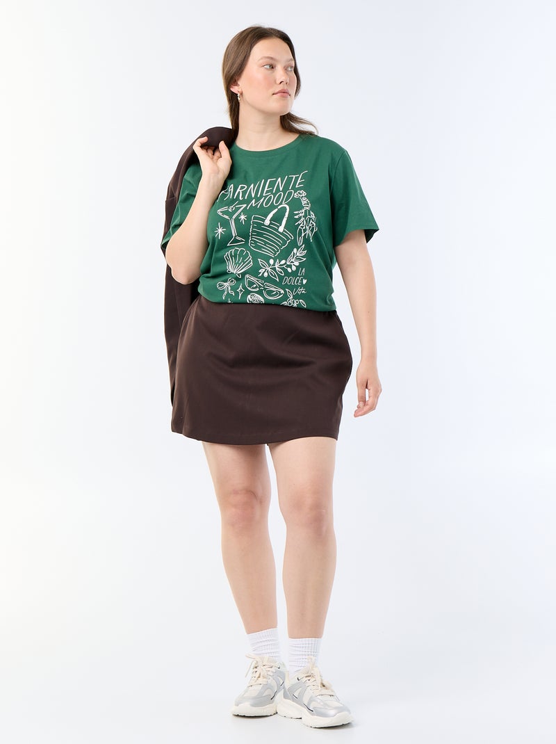 Camiseta de manga corta estampada Verde - Kiabi