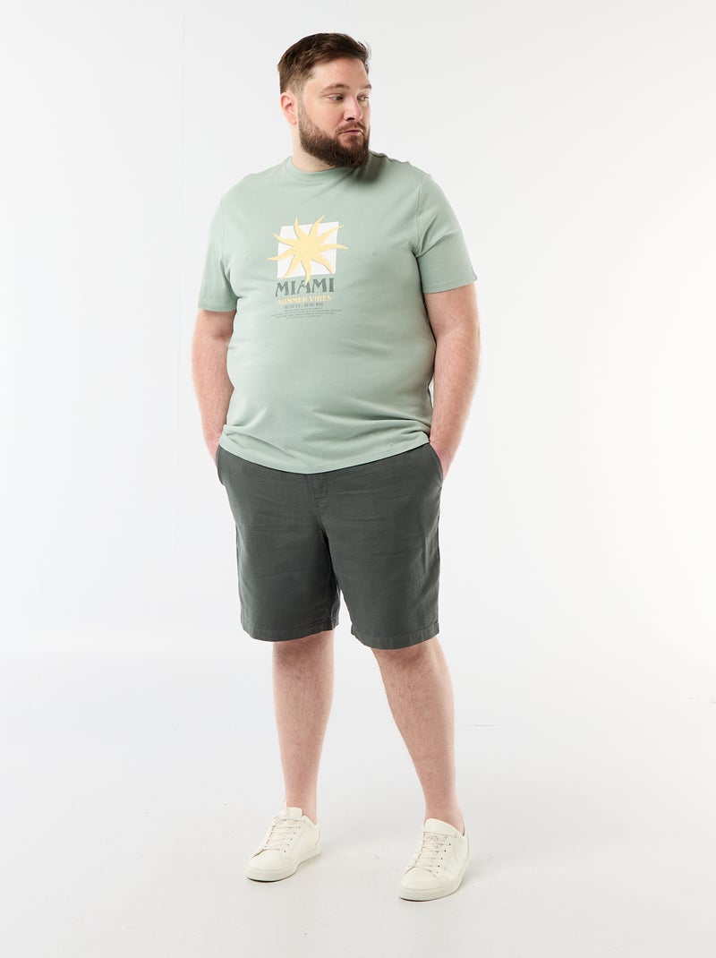 Camiseta de manga corta estampada Verde - Kiabi