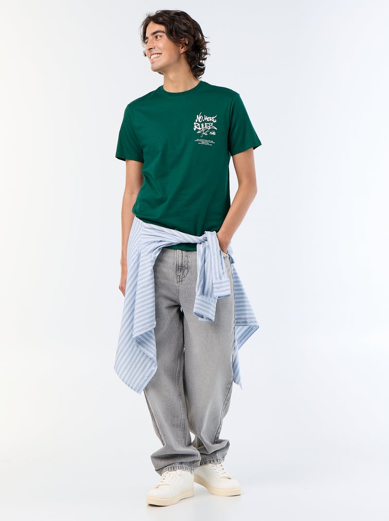 Camiseta de manga corta estampada Verde - Kiabi