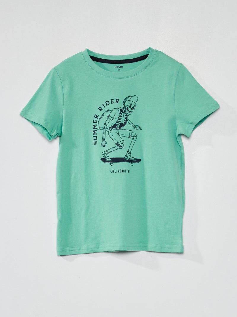 Camiseta de manga corta estampada VERDE - Kiabi