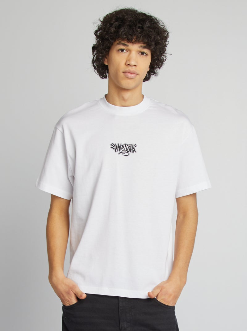 Camiseta de manga corta estampado ambos lados BLANCO - Kiabi