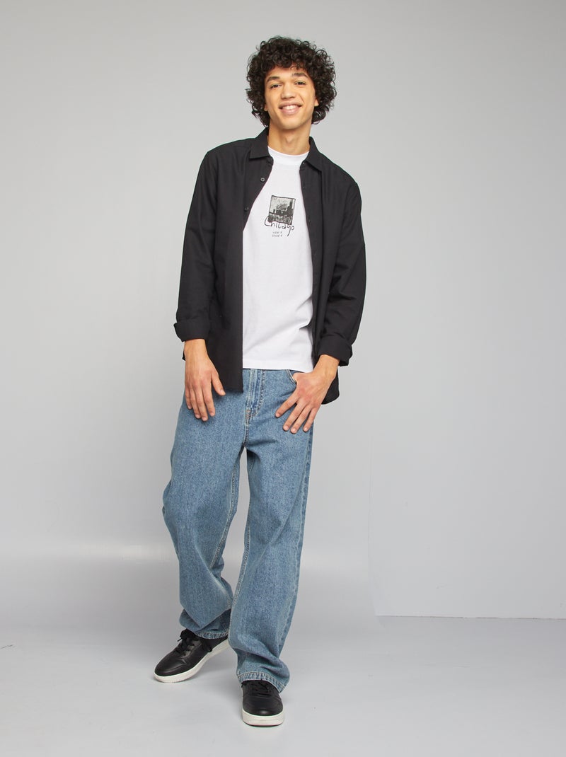 Camiseta de manga corta estampado ambos lados BLANCO - Kiabi