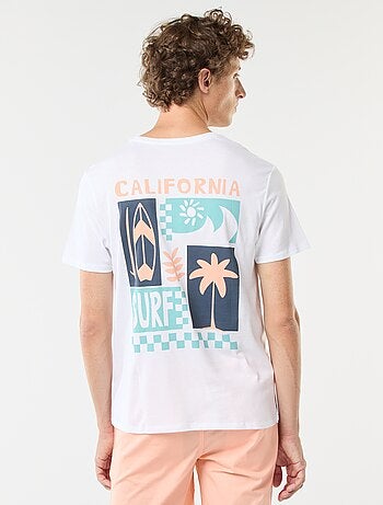 Camiseta de manga corta estampado ambos lados 'Surf'