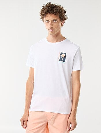 Camiseta de manga corta estampado ambos lados 'Surf'