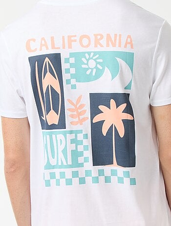 Camiseta de manga corta estampado ambos lados 'Surf'