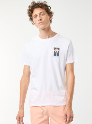 Camiseta de manga corta estampado ambos lados 'Surf'