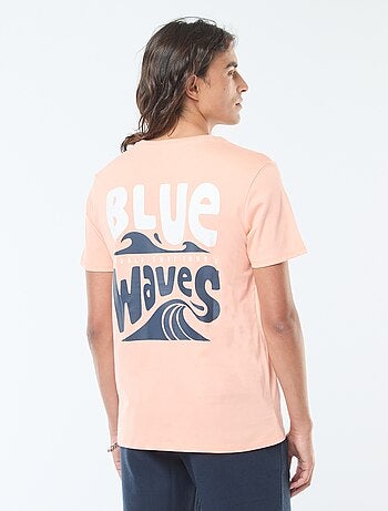 Camiseta de manga corta estampado ambos lados 'Surf'