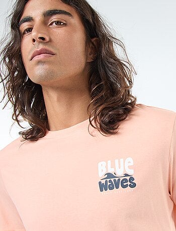 Camiseta de manga corta estampado ambos lados 'Surf'