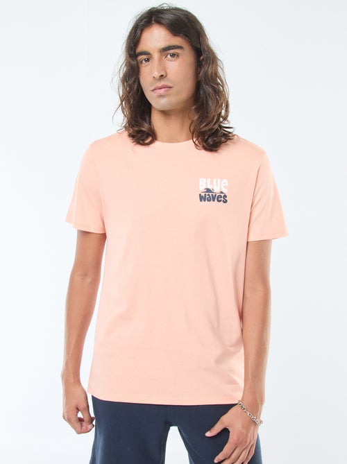 Camiseta de manga corta estampado ambos lados 'Surf' - Kiabi