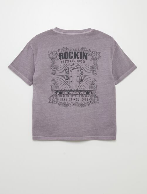 Camiseta de manga corta estilo 'festival rock' - Kiabi
