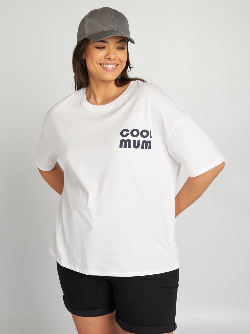 Camiseta de manga corta 'familia' BLANCO - Kiabi