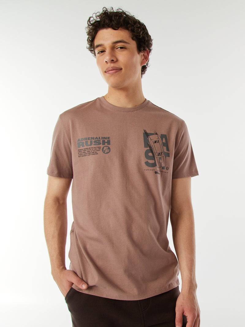 Camiseta de manga corta 'Fast & Furious' Rosa - Kiabi