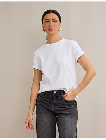 Camiseta de manga corta interlock, mo fashion